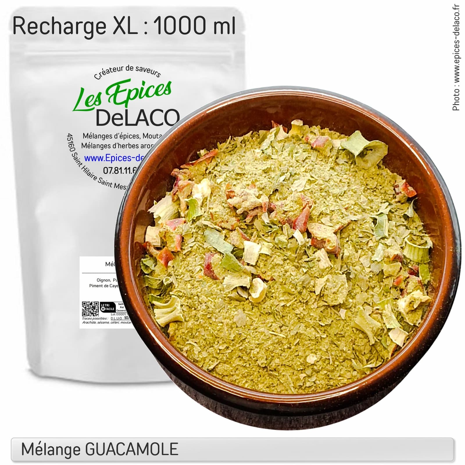 GUACAMOLE 380g XL ... mélange d'épices, herbes aromatiques, condiments, piments – Image 3