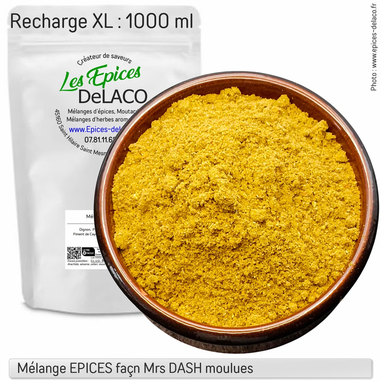 Façon Mrs DASH moulu 400g XL ... mélange d'épices, herbes aromatiques, condiments, piments – Image 3