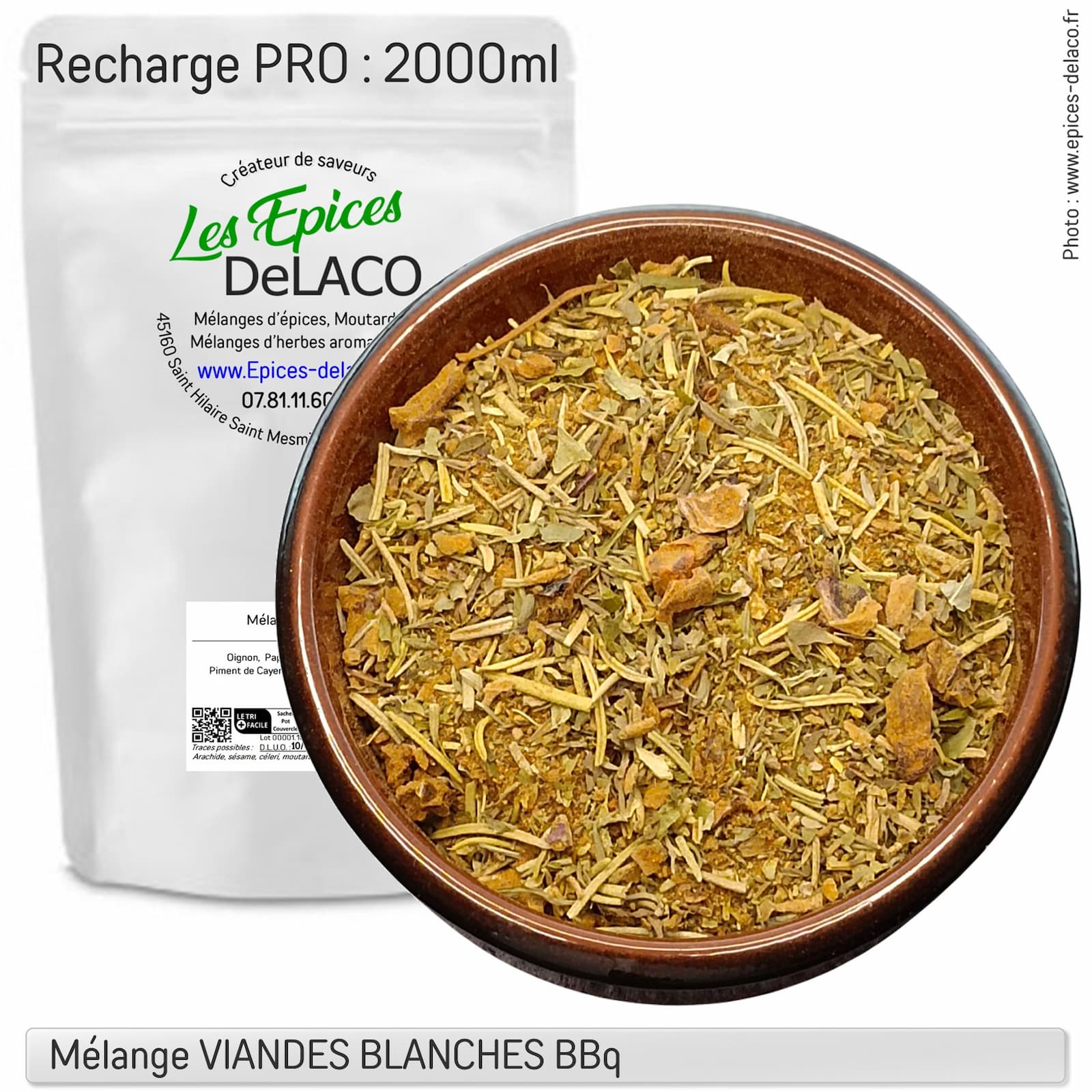 VIANDES BLANCHE BBq 640g PRO ... mélange d'épices, herbes aromatiques, condiments, piments – Image 3