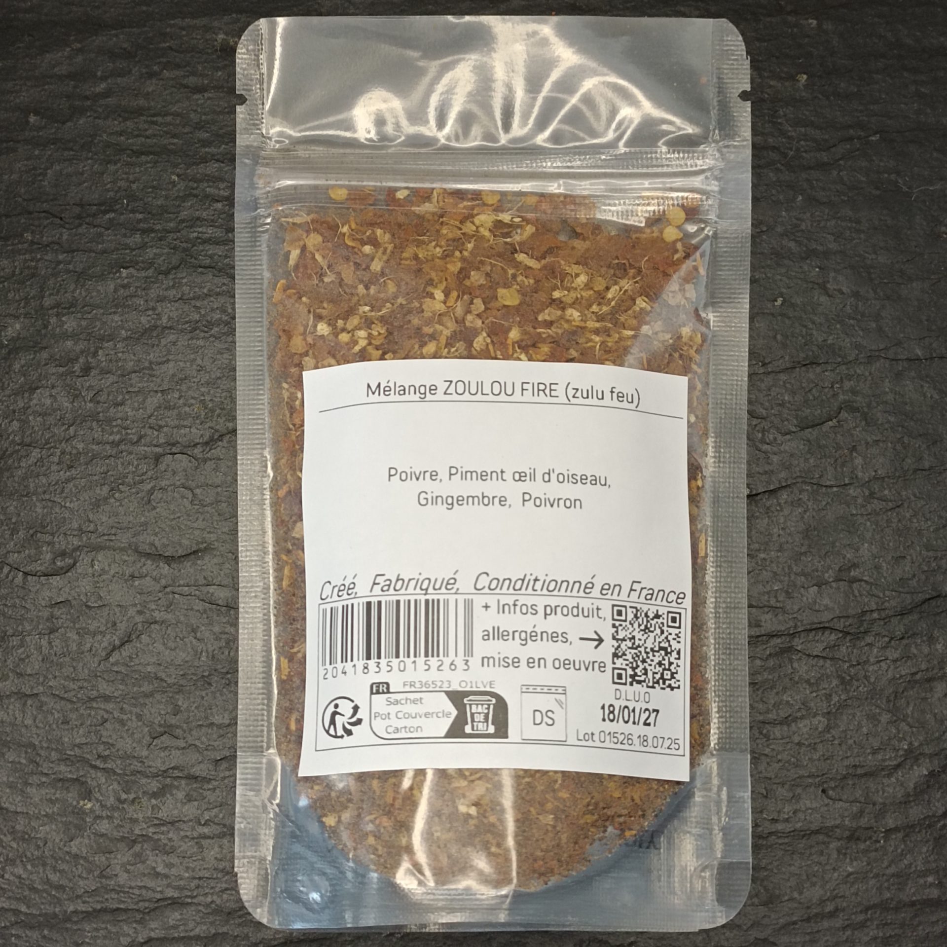 ZOULOU FEU (zulu fire) 110g M ... mélange d'épices, herbes aromatiques, condiments, piments – Image 5